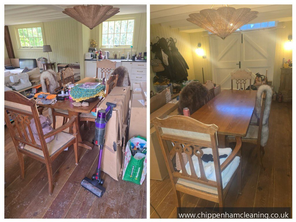 Living room tidied and cleaned to end of tenancy standard